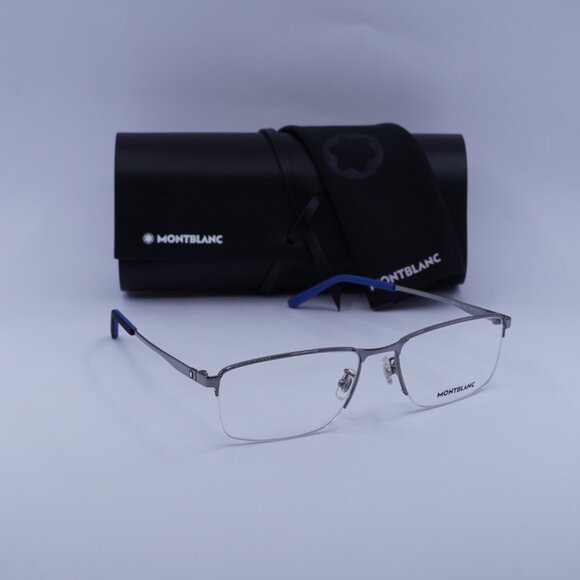 Montblanc MB0107O 002 Rectangle Eyeglasses 56mm – Ruthenium - Picture 7 of 11